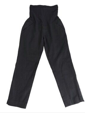 A Pea in the Pod Maternity Pants XS Straight Black Dress Full Panel 26 x 25